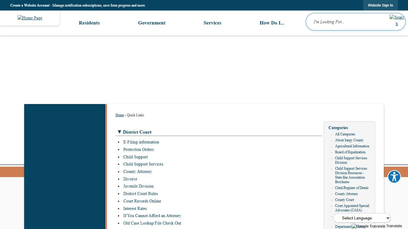 Quick Links • District Court