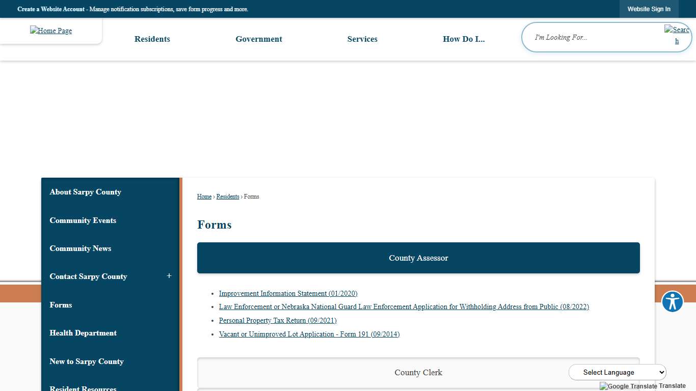 Forms | Sarpy County, NE